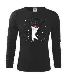 Veselá kočka v zimní čepici - Triko dětské Long Sleeve
