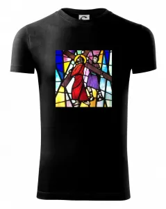 Vitráž - Ježíš a kříž - Viper FIT pánské triko
