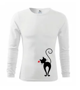 Zamilovaná kočka zezadu - Triko s dlouhým rukávem FIT-T long sleeve