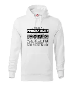Being a programmer - bike - Mikina s kapucí hooded sweater