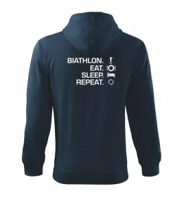 Biathlon Eat Sleep Repeat - Mikina s kapucí na zip trendy zipper