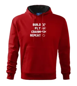 Dron Build fly crash repeat - Mikina s kapucí hooded sweater
