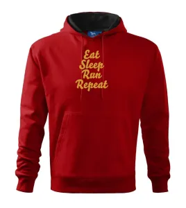 Eat sleep run zlatá - Mikina s kapucí hooded sweater