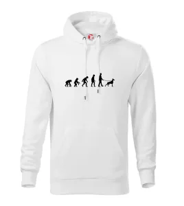 Evoluce pes dobrman (muž-žena) - Mikina s kapucí hooded sweater