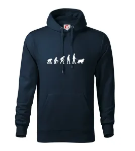 Evoluce pes Sheltie (muž-žena) - Mikina s kapucí hooded sweater