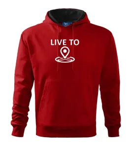 Geocaching live to - Mikina s kapucí hooded sweater