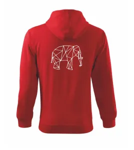 Geometrie - slon - Mikina s kapucí na zip trendy zipper