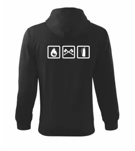 Hasiči 3 loga - Mikina s kapucí na zip trendy zipper