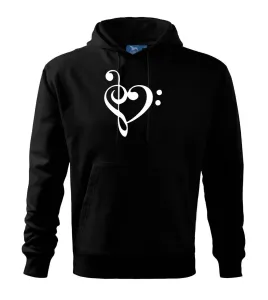 Houslový klíč srdce - Mikina s kapucí hooded sweater