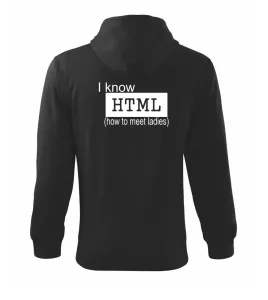 HTML - Mikina s kapucí na zip trendy zipper