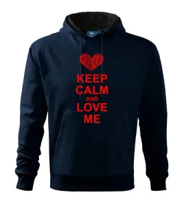 Keep calm and love me - Mikina s kapucí hooded sweater