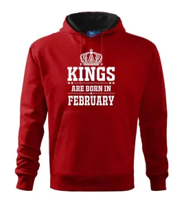 Kings are born in February - Mikina s kapucí hooded sweater