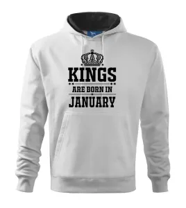 Kings are born in January - Mikina s kapucí hooded sweater