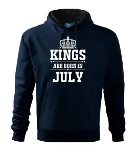 Kings are born in July - Mikina s kapucí hooded sweater