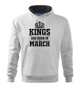 Kings are born in March - Mikina s kapucí hooded sweater