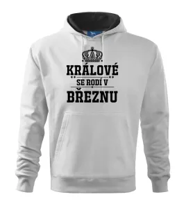 Králové se rodí v březnu - Mikina s kapucí hooded sweater