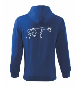 Kráva kreslená - Mikina s kapucí na zip trendy zipper