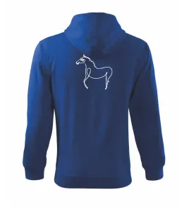 Kůň kreslený - Mikina s kapucí na zip trendy zipper