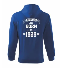 Legends are born in 1929 - Mikina s kapucí na zip trendy zipper