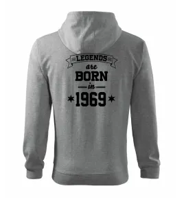 Legends are born in 1969 - Mikina s kapucí na zip trendy zipper