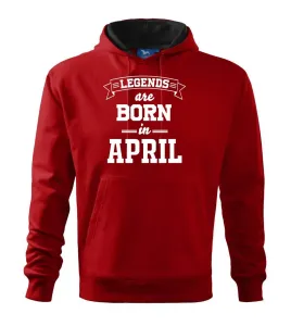 Legends are born in April - Mikina s kapucí hooded sweater