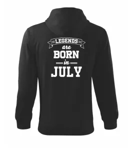 Legends are born in July - Mikina s kapucí na zip trendy zipper