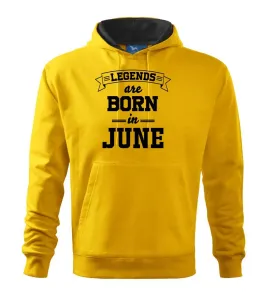 Legends are born in June - Mikina s kapucí hooded sweater
