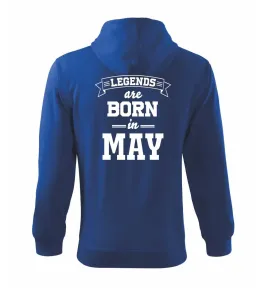 Legends are born in May - Mikina s kapucí na zip trendy zipper