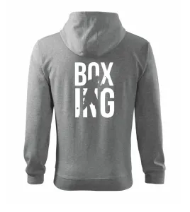 Nápis Boxing - Mikina s kapucí na zip trendy zipper