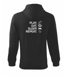 Play Eat Sleep Repeat americký fotbal - Mikina s kapucí na zip trendy zipper