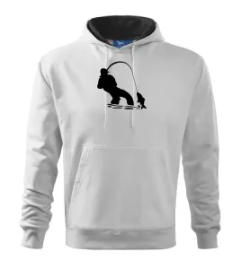 Rybář tahající rybu - Mikina s kapucí hooded sweater