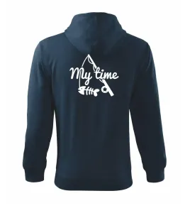 Rybaření - My time - Mikina s kapucí na zip trendy zipper