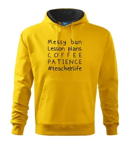 Teacher life mono - Mikina s kapucí hooded sweater