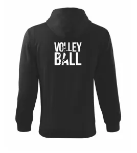 Volejbal nápis - Mikina s kapucí na zip trendy zipper