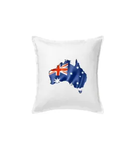 Austrálie - vlajka vlající mapa - Polštář 50x50
