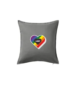 LGBT srdce duhové - Polštář 50x50