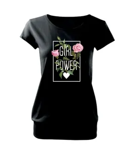 Girl Power - růže - Volné triko city