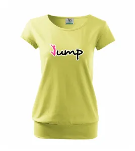 Jump - nápis a panáček - Volné triko city