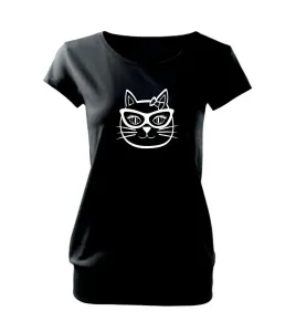 Kočičí holka s brýlemi - Volné triko city