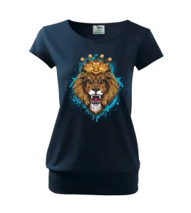 Lev kreslený s korunou - Volné triko city