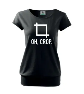Oh, crop - Volné triko city