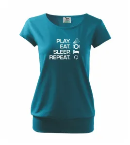 Play Eat Sleep Repeat badminton - Volné triko city