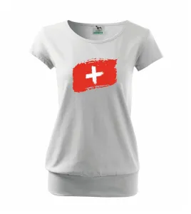 Švýcarsko vlajka - Volné triko city