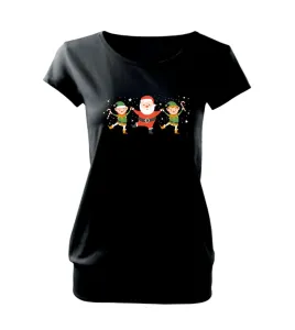 Tancující Santa a dva skřítci - Volné triko city