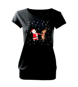 Tancující Santa a sob - Volné triko city