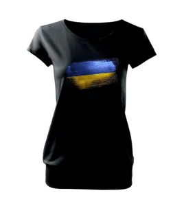 Ukrajina vlajka kreslená štětkou - Volné triko city