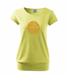 Vegan hnědá kruh - Volné triko city