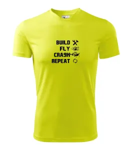 Dron Build fly crash repeat - Dětské triko Fantasy sportovní (dresovina)