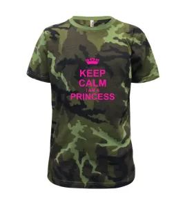 Keep calm i am a princess - Dětské maskáčové triko
