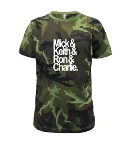Mick Keith Ron Charlie - Dětské maskáčové triko